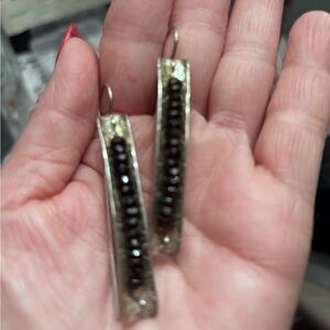 Silpada drop sterling silver with black onyx stones.